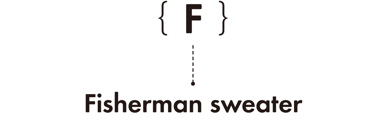 F Fisherman sweater