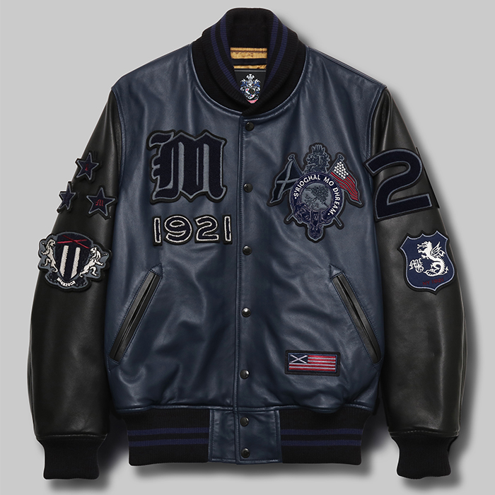 ★牛革!マクレガー袖レザーメルトンウールスタジャンM★ Yahoo!オークション - 名作 美品 McGREGOR マクレガー 牛革 部分レザー